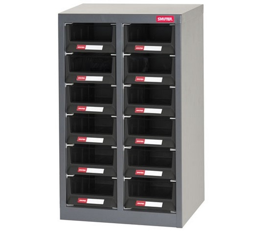 エスコ 362x265x571mm/2列 6段 パーツキャビネット(ESD) EA957FA-2 1台 (ご注文単位1台)【直送品】