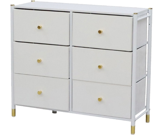 エイ・アイ・エス ファブリックチェスト 6D ホワイト FC-6H03 1個（ご注文単位1個）【直送品】