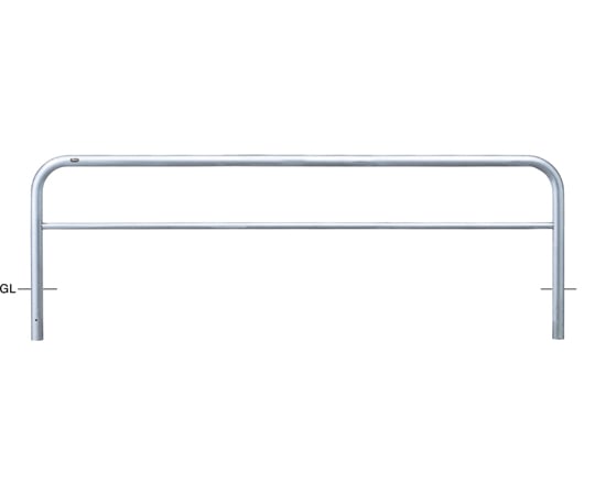サンポール ステンレス アーチ型車止め(横桟付)固定式 φ60.5(t3.0)×W3000×H800mm AH-7U30-800 1台(ご注文単位1台)【直送品】