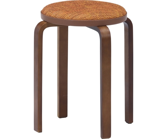 不二貿易 KDファブリック曲木スタッキングスツール イエロー/ブラウン 14544 1個（ご注文単位1個）【直送品】