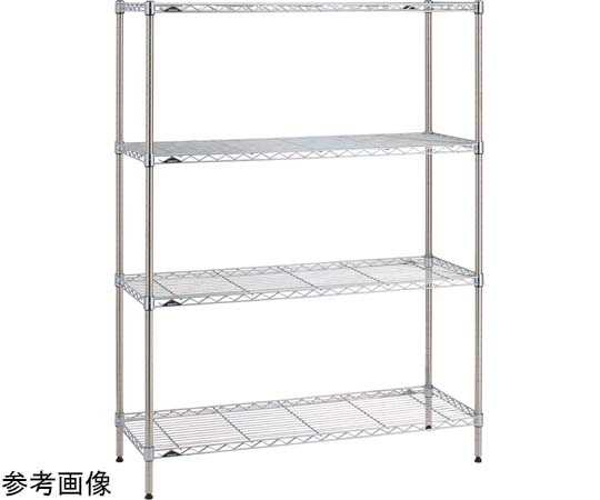エレクター ベーシックシリーズ ワイヤーシェルフ W600×D350×H2200mm 5段 クローム B1424C86PS5 1組（ご注文単位1組）【直送品】