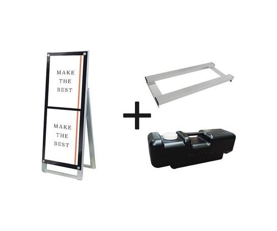 常磐精工 ポスター用スタンド看板マグネジ A3縦縦片面ブラック ウエイトアーム・水タンクセット PSSKMN-A3TTKB-3SET 1個（ご注文単位1個）【直送品】