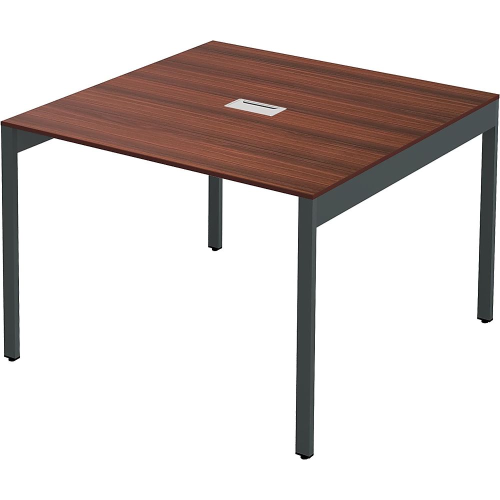 Y2K 配線機能付きスリムフリーアドレスデスク1010 ダークブラウン 1個(ご注文単位1個)【直送品】