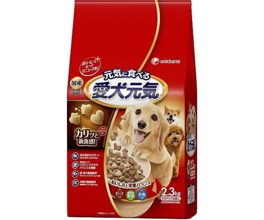 ユニ・チャーム 愛犬元気 ビーフ・緑黄色野菜・小魚入り 2.3kg  1個（ご注文単位1個）【直送品】