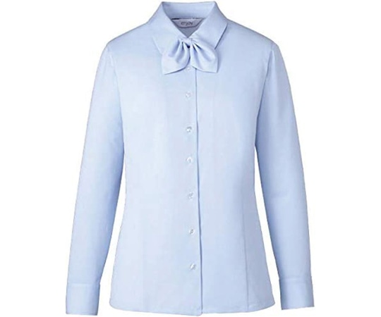 カーシーカシマ ENJOY シャツブラウス TRICOT KNIT KERSEY ブルー 15号 EWB692 1枚（ご注文単位1枚）【直送品】