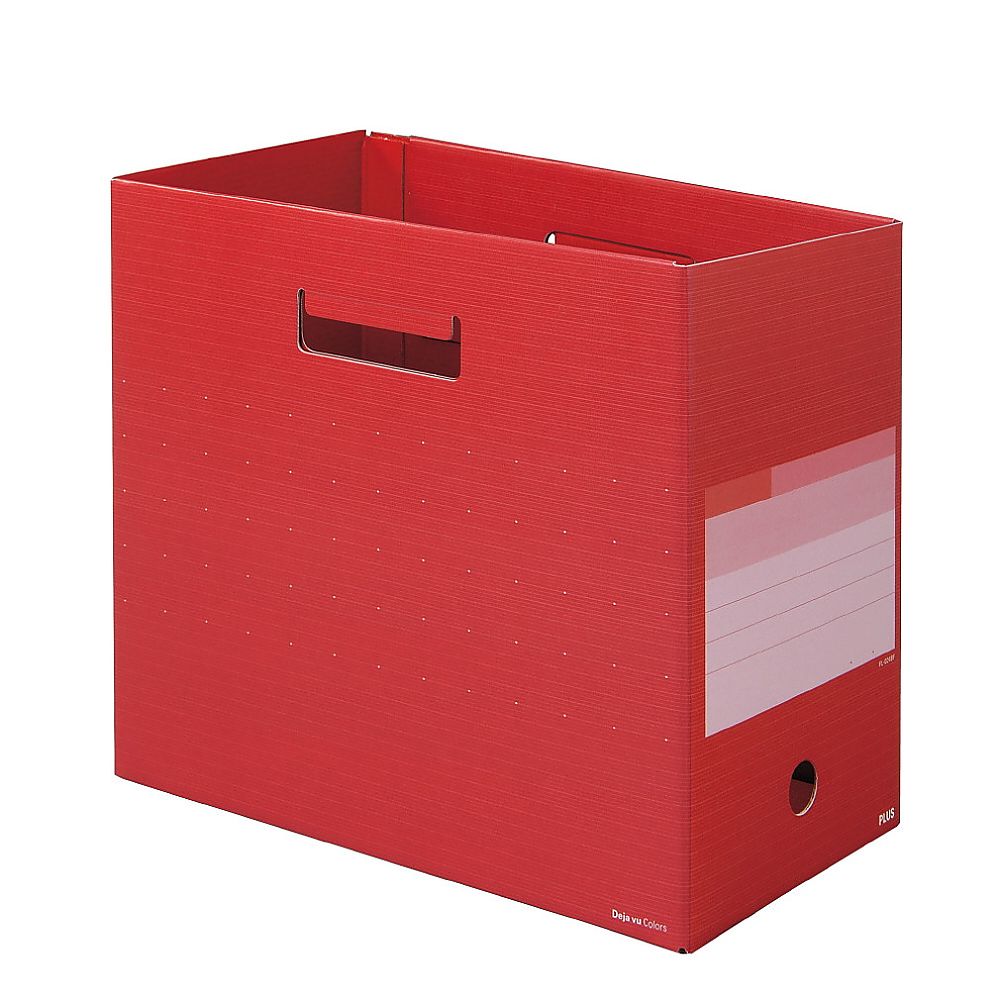 プラス ボックスファイル ワイド A4 ベリーレッド FL-024BF 1冊(ご注文単位1冊)【直送品】