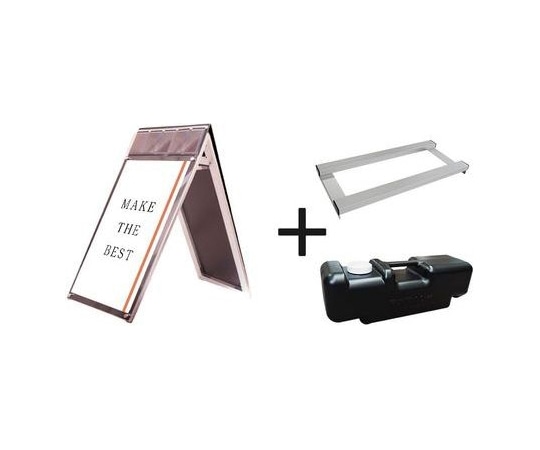 常磐精工 ポスター用スタンド看板マグネジ パンフレットケース付 A1ロウ両面ブラック(屋内用) ウエイトアーム・水タンクセット PSSKMNP-A1LRB-3SET 1個（ご注文単位1個）【直送品】
