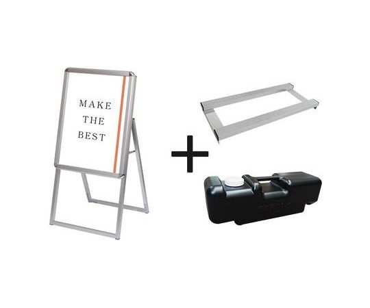 常磐精工 ポスターグリップスタンド看板 屋内用 A2片面シルバー ウエイトアーム・水タンクセット PGSK-A2KS-3SET 1個（ご注文単位1個）【直送品】