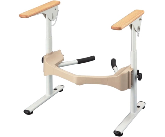 アロン化成 洋式トイレフレーム S-はねあげR-2 木製ひじ掛けタイプ 533-087 1個(ご注文単位1個)【直送品】