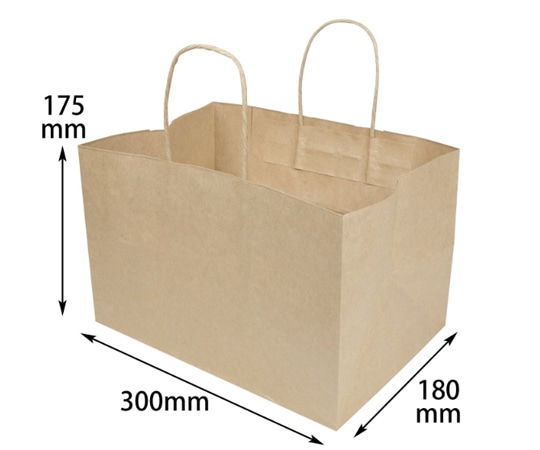 ヤマニパッケージ 紙袋 未晒手提袋 175 マチ広(小) 200枚 19-593 1ケース（ご注文単位1ケース）【直送品】