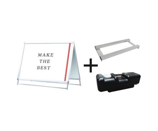 常磐精工 ポスターグリップスタンド看板 屋外用 A0横ロウ両面シルバー ウエイトアーム・水タンクセット PGSK-A0YLRS-G-3SET 1個（ご注文単位1個）【直送品】