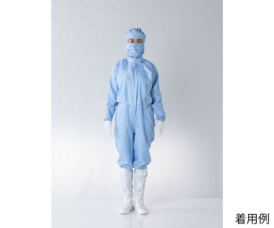 東洋リントフリー クリーンルーム用ツナギ服 青 5L FC142C-02 5L 1枚 (ご注文単位1枚)【直送品】