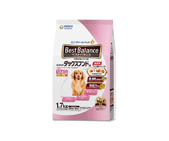 ユニ・チャーム ベストバランス ふっくら仕立て ミニチュアダックス用 13歳以上用 1.7kg  1個（ご注文単位1個）【直送品】