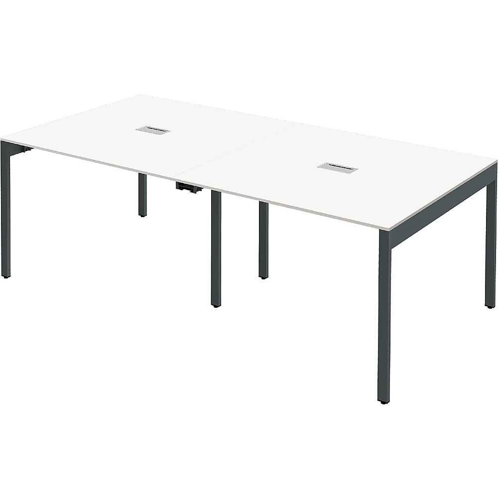 Y2K 配線機能付きスリムフリーアドレスデスク2010 ホワイト 1個(ご注文単位1個)【直送品】