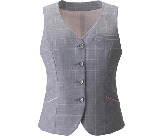 カーシーカシマ ENJOY ベスト ICEWOOLWINDOWPANE グレー 17号 ESV740 1枚（ご注文単位1枚）【直送品】