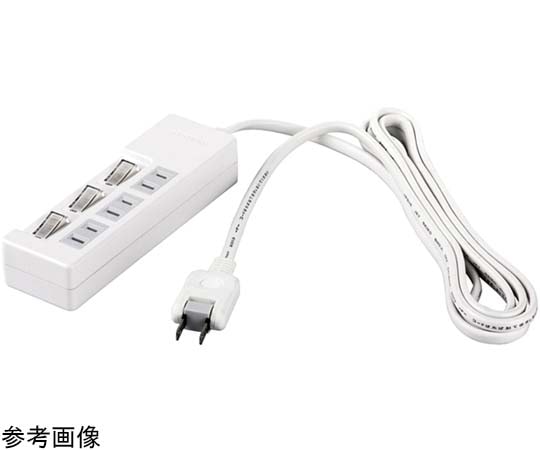 BUFFALO 2ピン式電源タップ 3個口タイプ 雷サージ防止 個別スイッチ付 5m ホワイト BSTAPSW2350WH 1台(ご注文単位1台)【直送品】