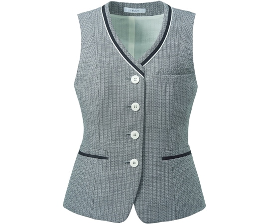 カーシーカシマ ENJOY ベスト PURE TWEED PLUS グレー 15号 ESV834 1枚（ご注文単位1枚）【直送品】
