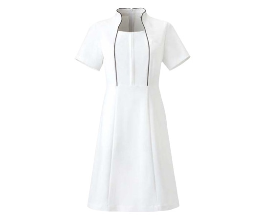 Calala(キャララ) ワンピース ホワイト 9号 フルダルSTツイル 袖丈20cm CL-0181 1着（ご注文単位1着）【直送品】