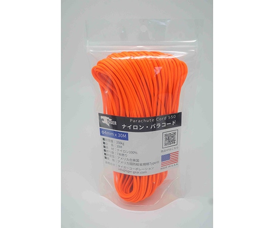 TIGER(タイガー) パラコード セフティオレンジ 30m×4mm S-501 1本(ご注文単位1本)【直送品】