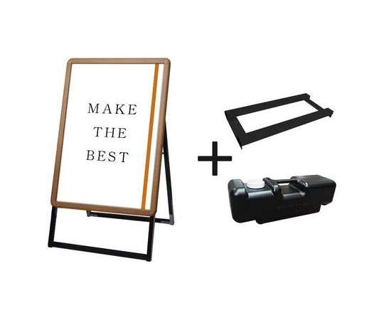 常磐精工 ポスターグリップスタンド看板 屋外用 A1 片面 木目 ウエイトアーム・水タンクセット PGSK-A1KM-G-3SET 1個（ご注文単位1個）【直送品】