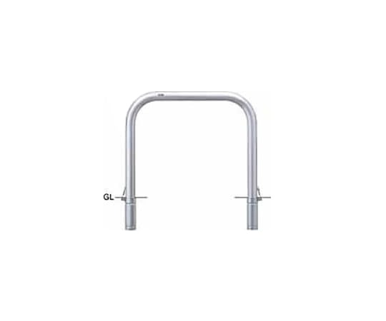 サンポール ステンレス アーチ型車止め 差込式フタ付 φ76.3(t3.0)×W1000×H800mm AA-8SF10-800 1台(ご注文単位1台)【直送品】