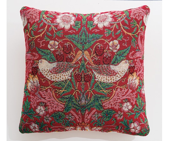 サンファミリー モリス ジャガード織りクッションカバー ワイン 1-00267-003 1枚（ご注文単位1枚）【直送品】