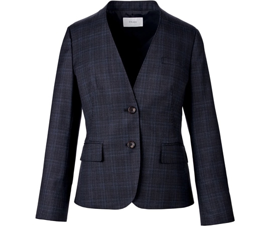 カーシーカシマ ENJOY ジャケット CLASSICO GLEN PLAID ネイビー 19号 EAJ805 1枚（ご注文単位1枚）【直送品】