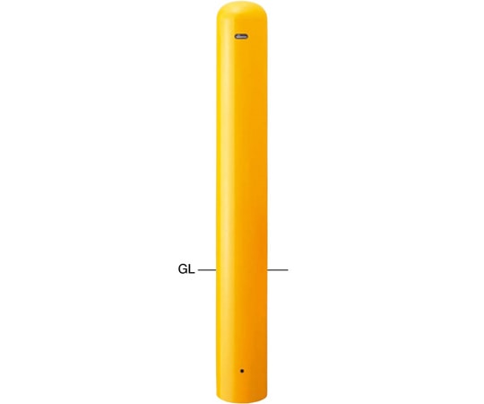 サンポール スチール製 ピラー車止め 固定式 埋込400 フックなし φ165.2(t4.5)×H850+埋込400mm 黄 FPA-17U4-F00(Y) 1本(ご注文単位1本)【直送品】
