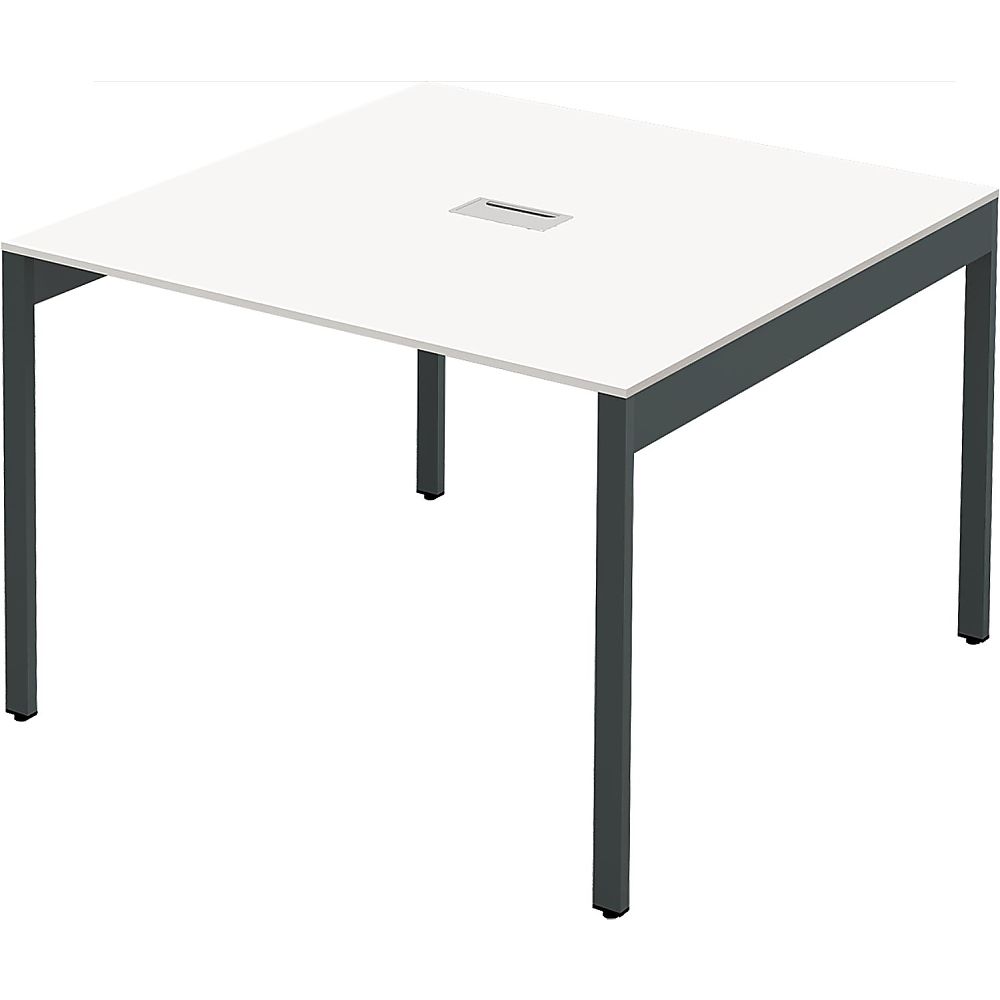 Y2K 配線機能付きスリムフリーアドレスデスク1010 ホワイト 1個(ご注文単位1個)【直送品】