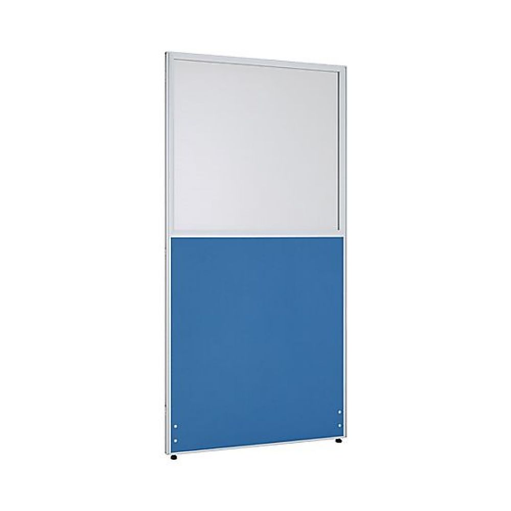 カグクロ クロス上部ポリカローパーテーション ブルー H1800×W900mm PPN0918-BL 1台(ご注文単位1台)【直送品】