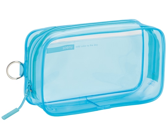 LIHITLAB SOERU クリヤーボックスペンケース アイスブルー A8101-14 1個(ご注文単位1個)【直送品】