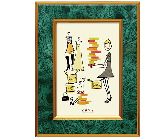 万丈 フォトフレーム クラシック L判 エメラルド PFC-L-EM 1個(ご注文単位1個)【直送品】