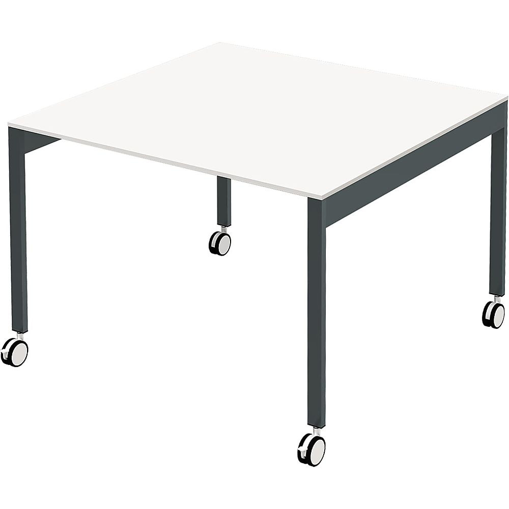 Y2K スリムフリーアドレスデスク1010 キャスター仕様 ホワイト  1個(ご注文単位1個)【直送品】