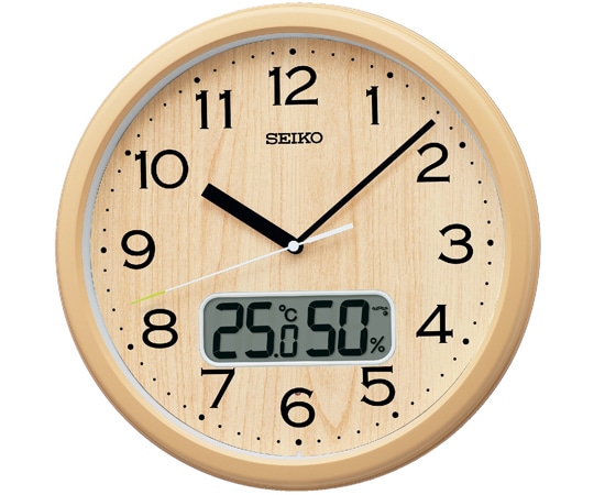 セイコー 温湿度つき電波掛時計 φ311×51mm 薄茶 KX273B 1個(ご注文単位1個)【直送品】