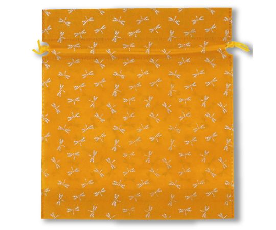 三和 不織布巾着蜻蛉柄マスタード 1箱(1000枚入) SW2528TONB -MS 1箱(ご注文単位1箱)【直送品】