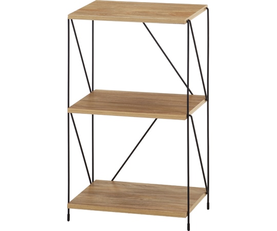 不二貿易 EZBOワイヤーラック3段 40幅 OAK NA 77560 1個（ご注文単位1個）【直送品】