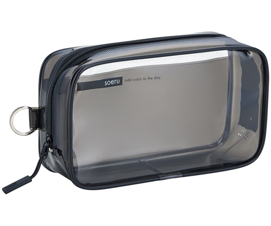 LIHITLAB SOERU クリヤーボックスペンケース ブラック A8101-24 1個(ご注文単位1個)【直送品】