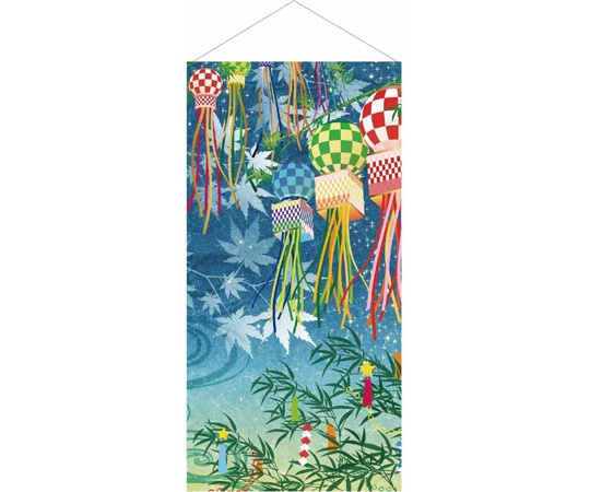 アズワン タペストリー 七夕祭夜 90×180cm 35-6-6-1 1セット(ご注文単位1セット)【直送品】