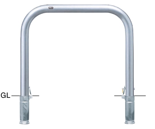 サンポール ステンレス アーチ型車止め 差込式カギ付 φ76.3(t3.0)×W1000×H800mm AA-8SK10-800 1台(ご注文単位1台)【直送品】