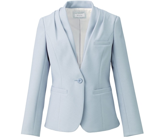 カーシーカシマ ENJOYNoir ノーカラージャケット Beauty Keep Suits ライトグレー 15号 EAJ572 1枚（ご注文単位1枚）【直送品】