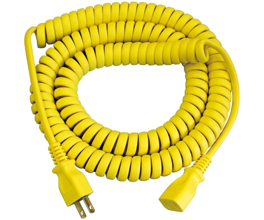 長岡特殊電線 抗菌カールコード 黄 EC-03YL 1本(ご注文単位1本)【直送品】