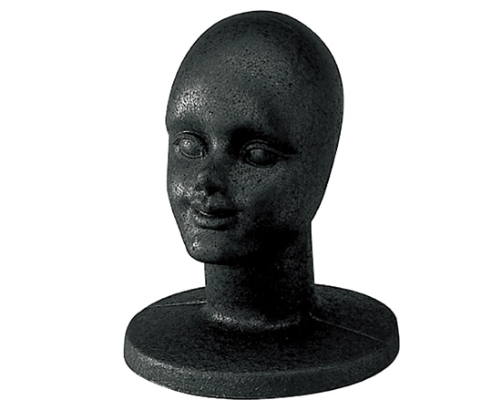 アズワン マネキンヘッド 黒 顔付き 61-163-3-2 1個（ご注文単位1個）【直送品】