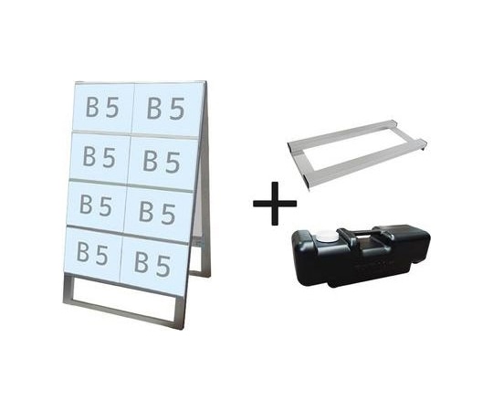 常磐精工 カードケーススタンド看板 B5横16両面 ウエイトアーム・水タンクセット CCSK-B5Y16R-3SET 1個（ご注文単位1個）【直送品】