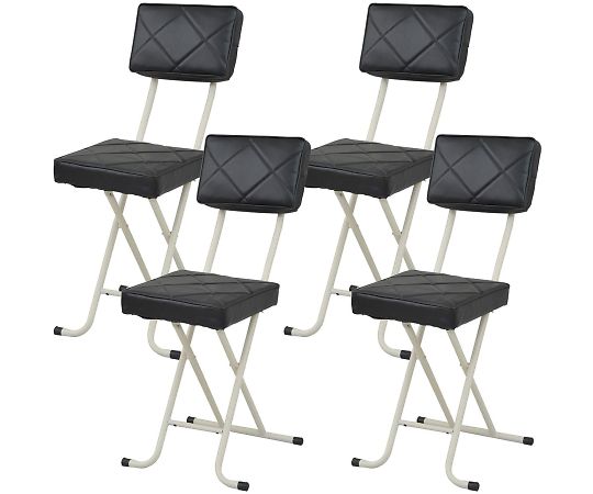 山善(YAMAZEN) 折りたたみチェア 4脚 ブラック YZX-56(BK)*4 1セット(ご注文単位1セット)【直送品】