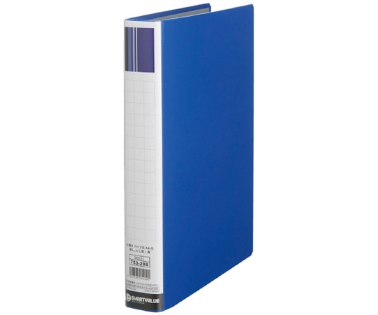 スマートバリュー パイプ式ファイル タテ型 片開き 青 D623J 1冊（ご注文単位1冊）【直送品】
