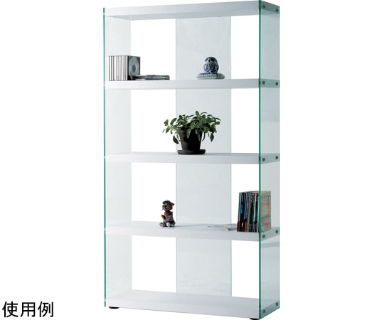 東谷 グラスシェルフ ホワイト HAB-624WH 1個（ご注文単位1個）【直送品】