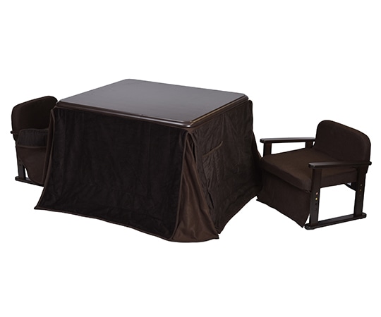 山善(YAMAZEN) 一人用 お座敷こたつ&チェア&布団セット ぬくもり庵 VGA-9075P2(DB) 1セット(ご注文単位1セット)【直送品】