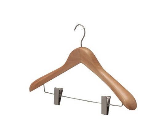 三和 木製プレミアムハンガー 木目天然色(ピンチ付)40本入 BS-16 1ケース（ご注文単位1ケース）【直送品】