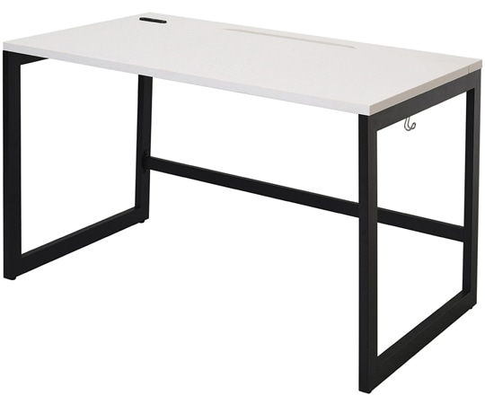 アール・エフ・ヤマカワ リスム デスク W1200×D700 ホワイト×ブラック脚 2ヶ口コンセント付き RFFLD-1270WH-BL 1台(ご注文単位1台)【直送品】