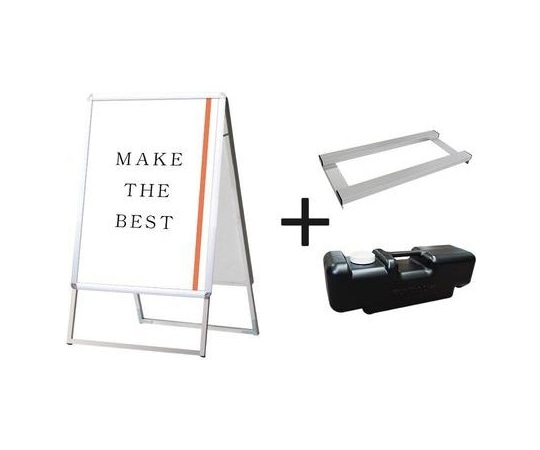 常磐精工 ポスターグリップスタンド看板 屋外用 A1両面シルバー ウエイトアーム・水タンクセット PGSK-A1RS-G-3SET 1個（ご注文単位1個）【直送品】